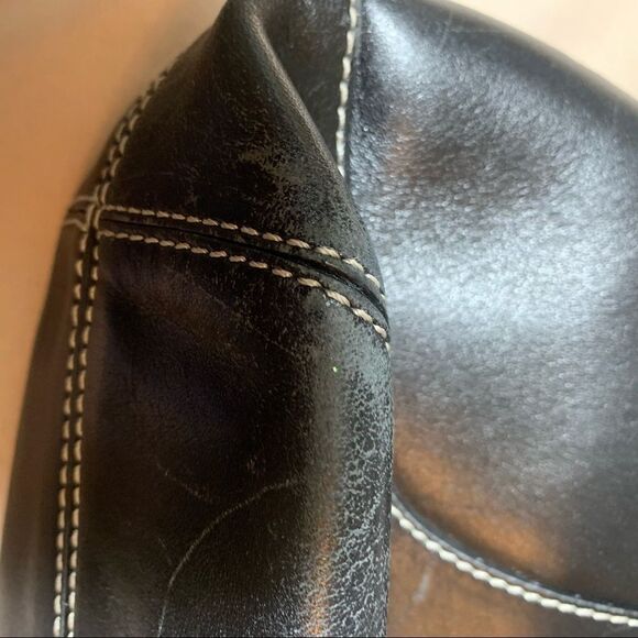 Cole Haan Black Leather Curved Shoulder Bag - Picture 5 of 15